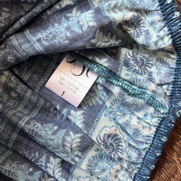 LoveShackFancy Blue Off the Shoulder Top - Picture 4 of 5